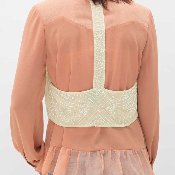 ❤️HP❤️Buckle beaded chiffon,open back vest/top - Picture 4 of 7